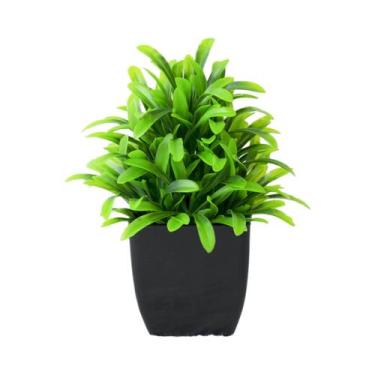 Imagem de Mini Planta Artificial De Eucalipto Em Vaso Preto Para Decoração De In
