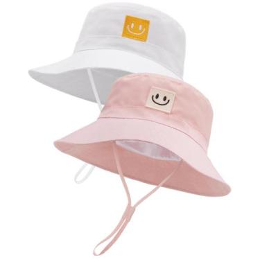 Imagem de Chapéu de sol FURTALK Smile Face Bucket Hat para bebês de 0 a 5 anos U