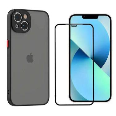 Imagem de Capa Case Translucida Fosca Resistente E Pelicula 3D Para iPhone 15 - 