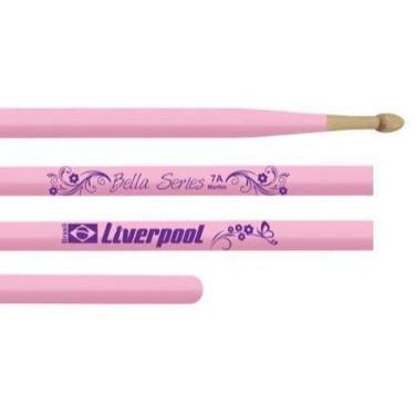 Imagem de Baqueta Liverpool Bella Series Marfim Padrão 7A Rosa LB-7AM com Ponta 