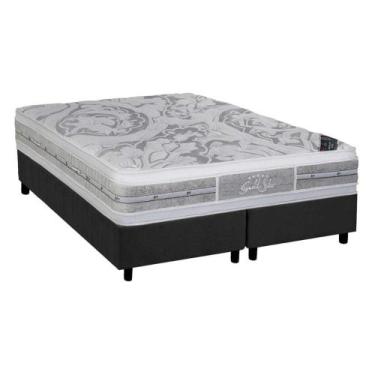 Imagem de Cama Box King: Colchão Molas Ensacadas Castor Pocket Super luxo Látex 