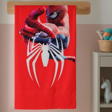 Imagem de Toalha Infantil Algodão Estampa Super Herói Menino Aranha Para Criança