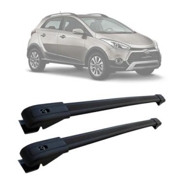 Imagem de Rack De Teto Travessa Hyundai HB20X 2012 a 2019 Aluminio MN-1021 Preto