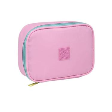 Imagem de Estojo Escolar Box Com Zíper Colorido Nylon Yepp Tons Pastéis, rosa