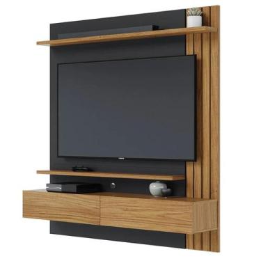 Imagem de Painel Home Suspenso para Tv 65 Pol. 150cm Buriti C05 Noce Milano/Pret