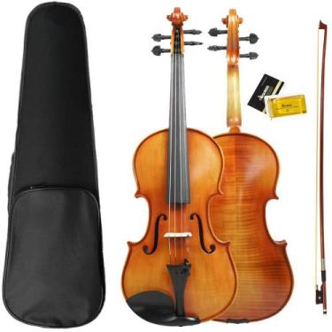 Imagem de Violino Orquezz Intermediário Strad 4,4 Fundo Bipartido Madeira Maciça