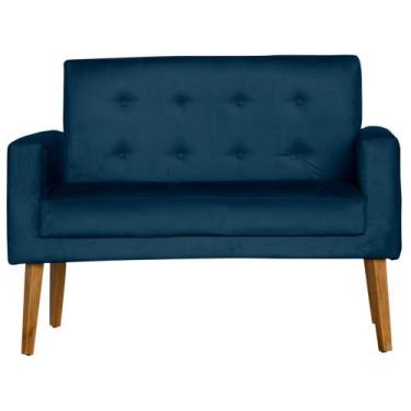 Imagem de Namoradeira Dubai Decorativa Suede Pés Palito, AZUL