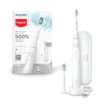 Imagem de Philips Colgate Escova De Dente Elétrica Sonic Pro 35, Remove 500% Mais Placa, 2 Modos, Sensor De Pressão, Recarregável, Bivolt, 2 Cabeças, Estojo De Viagem