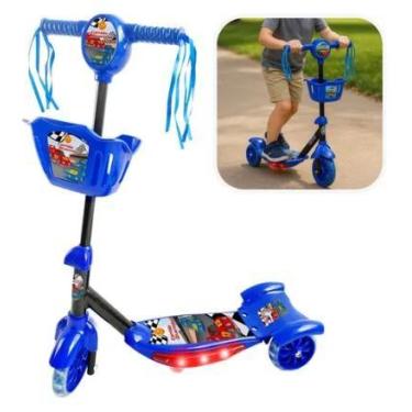 Imagem de Patinete Corrida Divertida Infantil Com Cesta Luz Led Menino - DM RADI