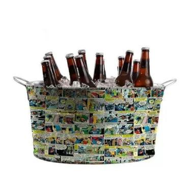 Imagem de Balde Gelo Oval Metal Quadrinhos Batman DC Comics Colorido - BTC Decor