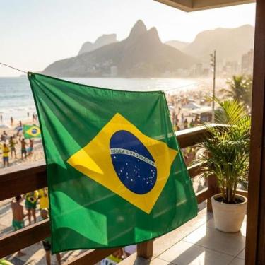 Imagem de Bandeira Brasil Escudo Hexa sem Haste 90x140 - Senhor Preço