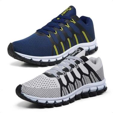 Imagem de Kit 2 Tênis Masculino Academia Treino Caminhada Leve Macio Já Promoção