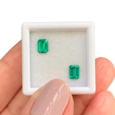 Imagem de Esmeralda Baguete Retangular Par 0,95ct - ENE2ESE