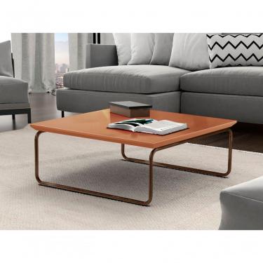 Imagem de Mesa de Centro Kairos Quadrada MDF Metal Pintado 70CM Terracota Lar Flex Móveis