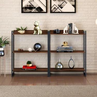 Imagem de Kit 2 Estantes para Livros Industrial 3 Prateleiras 104CMX160CM Active