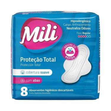 Imagem de Absorvente Mili Proteção Total Suave com Abas - Embalagem com 8 Unidad