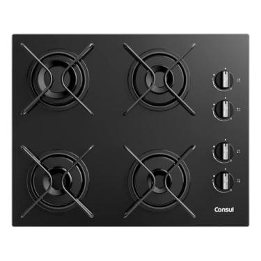 Imagem de Cooktop A Gas Vidro 4 Bocas Pro Cook 56x46cm Bivolt - Consul Preto, Bi