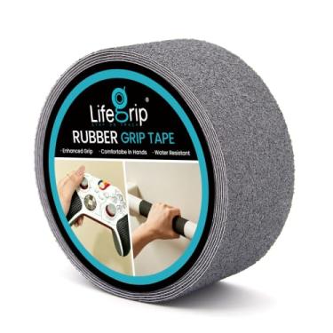 Imagem de LifeGrip Fita de seguranca antiderrapante, antiderrapante para escada, superficie de borracha texturizada, confortavel para pes descalcos, 5 cm x 48 cm, cinza