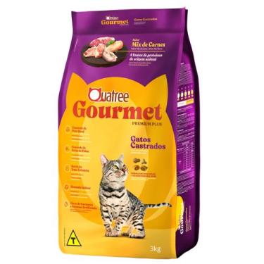 Imagem de Quatree Gourmet Gatos Castrado Mix de Carne 3kg