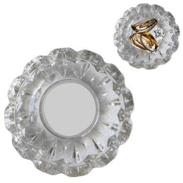 Imagem de 2 Porta Jóias Cinzeiro Redondo de Vidro Cristal Luxo Multiuso 12cm - R