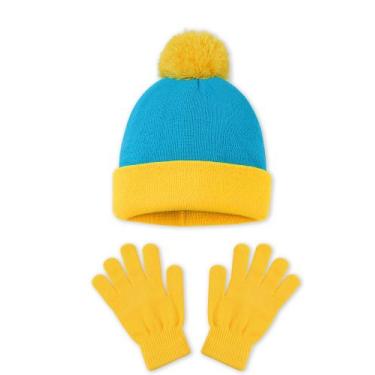 Imagem de Conjunto de gorro de cosplay e luvas WooHand amarelo e azul