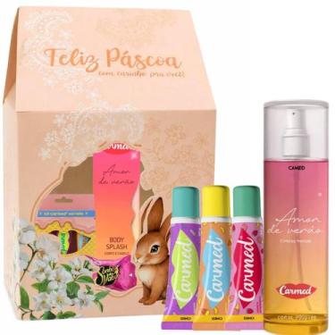 Imagem de Kit Carmed Páscoa: 3 Hidratantes Labiais Sorvete, Body Splash Amor De 
