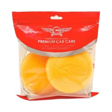 Imagem de Esponja Amarela Para Polimento E Enceramento De Carros, Kit Com 6 Peça