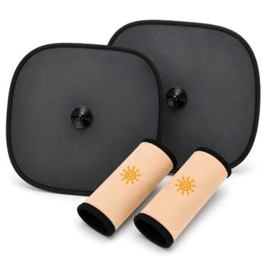 Imagem de 2 Almofada Para Cinto + Kit 2 Proteção Solar Infantil Cor:Cinza - Esco