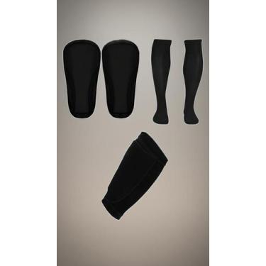 Imagem de Kit Porta Caneleira e Meião Esportivo Preto P - Congratulations Store