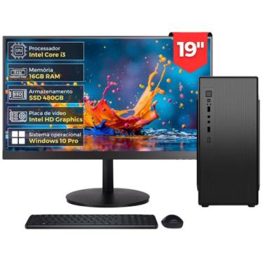 Imagem de Computador Completo Intel Core i3, 16GB RAM, SSD 480GB, Monitor LED 19