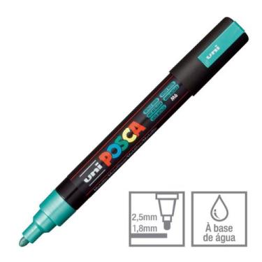 Imagem de Caneta Posca Marcador PC-5M Verde Metálico M6 Uni-Ball - Uni Ball