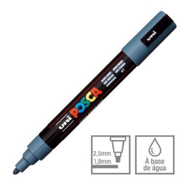 Imagem de Caneta Posca Marcador PC-5M Cinza Ardósia 61 Uni-Ball - Uni Ball