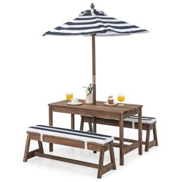 Imagem de Conjunto de Mesa de Piquenique Infantil HONEY JOY em Madeira com Guard