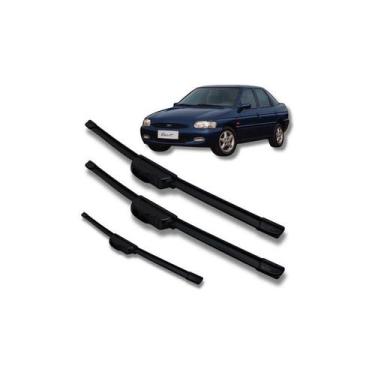 Imagem de Kit 3 Palhetas Limpador Escort Zetec 1997 A 2003 Preto Preto - notari 