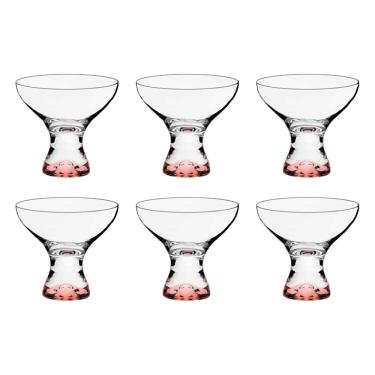 Imagem de Jogo com 6 Taças De Cristal Coloridas Vermelhas Sobremesa 330 ml Vega Bohemia