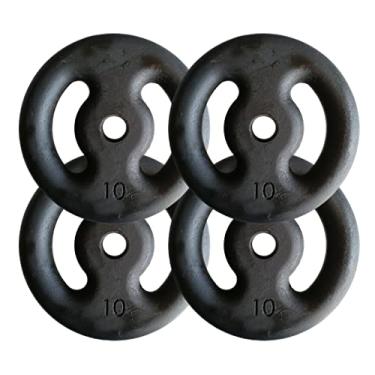 Imagem de Kit Com 04 Anilhas De Ferro Fundido De 10 Kg