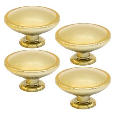 Imagem de Genérico 4 Pç Puxadores Ponto Oriente Redondo Dourado Brilho Cromado 21mm x 16mm x 34mm