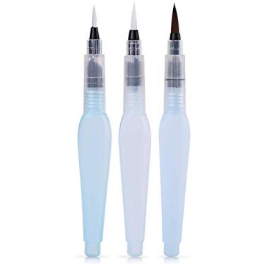 Imagem de 3 peças de pincéis para colorir água recarregáveis, pontas sortidas para lápis de cor solúvel em água, marcadores à base de água
