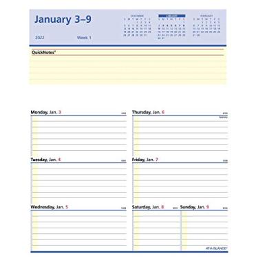 Imagem de AT-A-GLANCE Refil de calendário semanal de mesa 2022 Flip-A-Week da AT-A-GLANCE, 15,24 cm x 17,78 cm, com QuickNotes (SW70650)