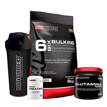 Imagem de Kit Bulking Protein Baunilha 6kg + POWER Creatina 100g + Glutamina 500g + Coqueteleira - Bodybuilders