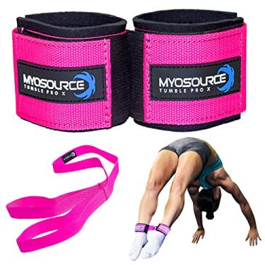 Imagem de Myosource Kinetic Bands Kit de tiras de tornozelo Tumble Pro X – Equipamento de queda em pé para líderes de torcida, treinador de ginástica – Inclui alça elástica para acrobacias de flexibilidade –