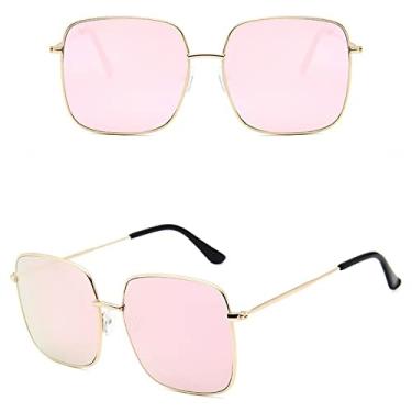 Imagem de Fashion Square Sunglasses Woman Ladies Sunglasses Male Female Vintage Big Frame Alloy Colorful Ocean Mirror,5,China