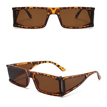 Imagem de Vintage Rectangle Sunglasses Women Designer Retro Punk Sun Glasses Outdoor Small Frame Shades Mirror Oculos De Sol,Leopard,china