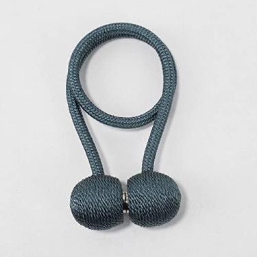 Imagem de Fivela de cortina de bola de pérola magnética fivela de renda traseira fivela de fivela gancho de barra gancho acessórios de decoração para casa, azul escuro, 2 peças