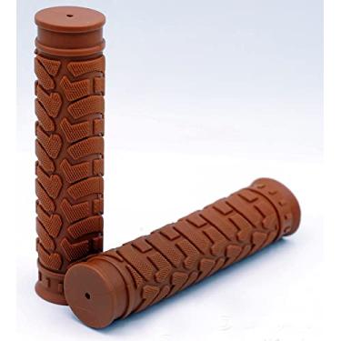 Imagem de Pegas de guidão de borracha Fito – marrom, comprimento: 130 mm, diâmetro do guidão: 22,2 mm (7/8"), para bicicleta de cruiser de praia, bicicleta fixa de engrenagem fixa, bicicletas de estrada, motocicletas BMX, barra de alça de bicicleta de montanha.