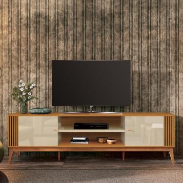 Imagem de Rack Bancada Para Sala TV Até 75 Polegadas Legacy Cedro / Off White