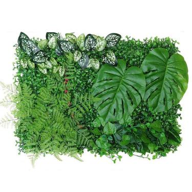 Imagem de Longlasting plantas artificiais para plantas jardim painel cerca privacidacom proteção UV tela cerca folhagem falsa pano fundo para jardim quintal 4060 cm