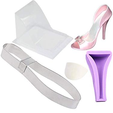 Imagem de SK 3D Mold sapato de salto alto chocolate decoração de silicone pasta de pasta moldes tamanho grande