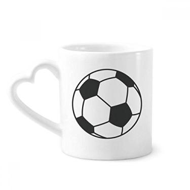 Imagem de Caneca com estampa de desenho de linha esportiva de futebol café cerâmica copo de coração de vidro