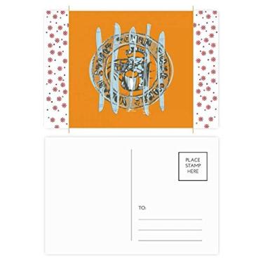 Imagem de Conjunto de desenho animado de animais abstratos com estampa de flores natalinas para celebração de cartão postal de bênção